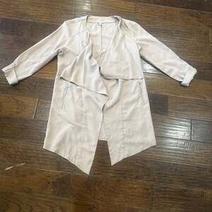 Eliane‎ Rose Open Front Drape Collar Duster Jacket size M cottage core business